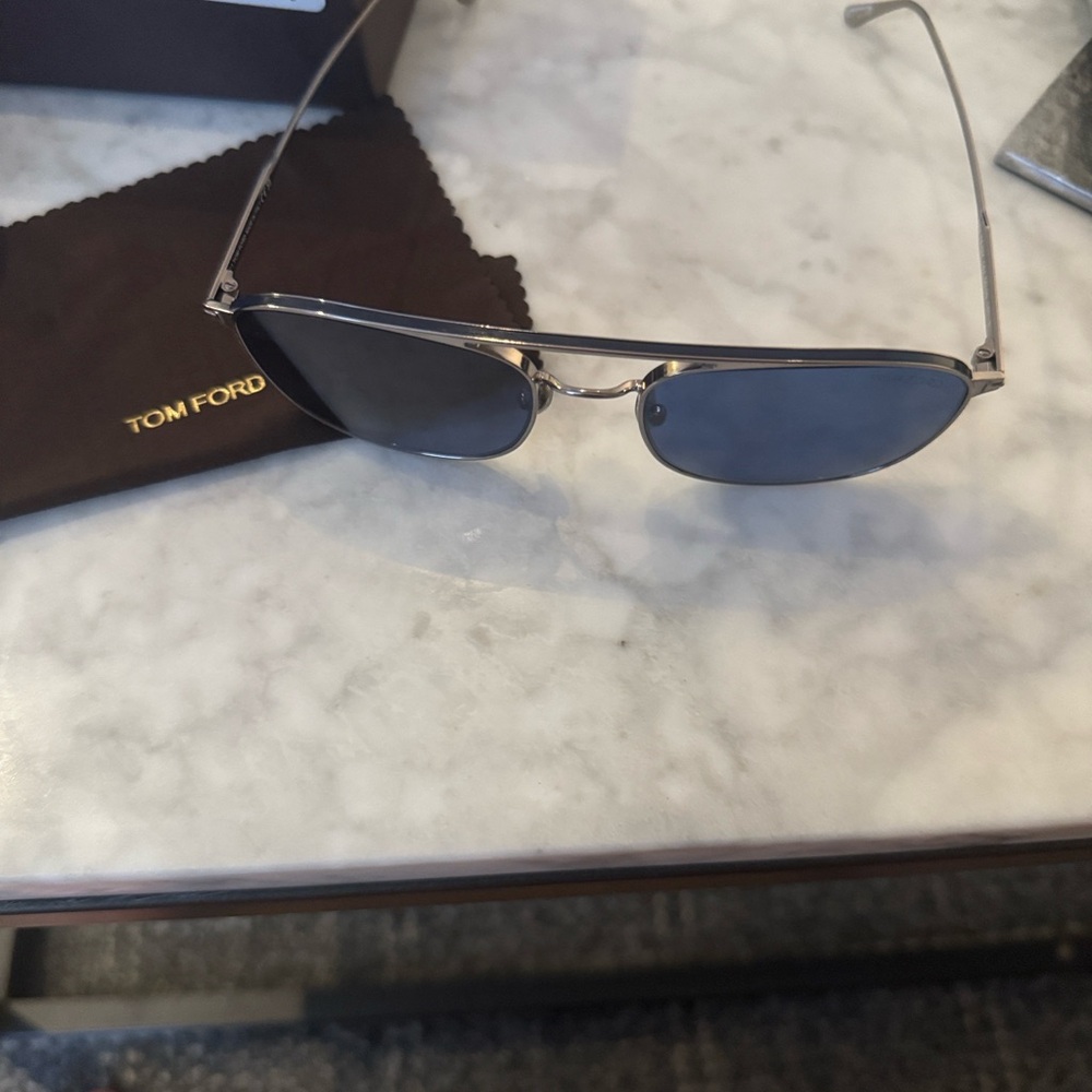 Tom Ford Silver Aviator Sunglasses